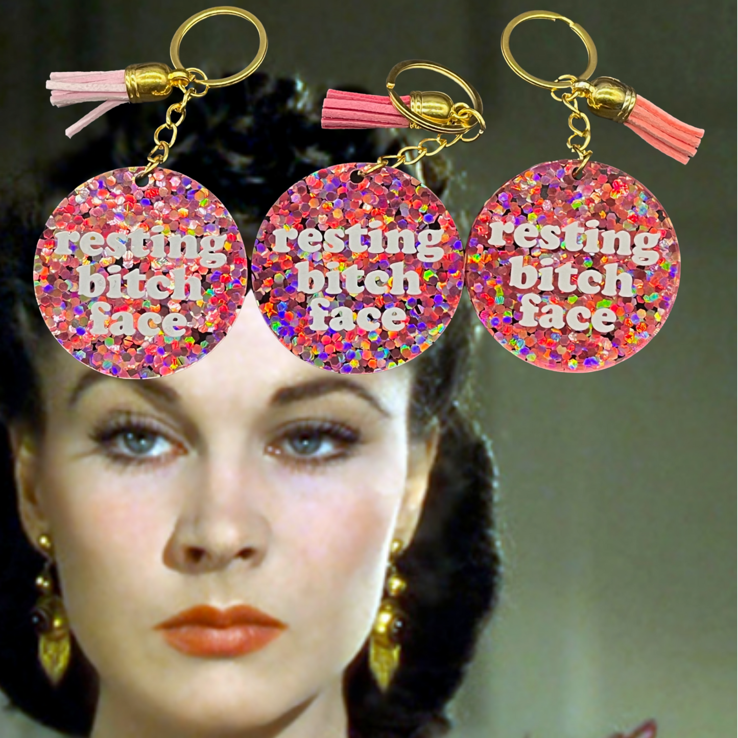 Resting Bitch Face Keychain