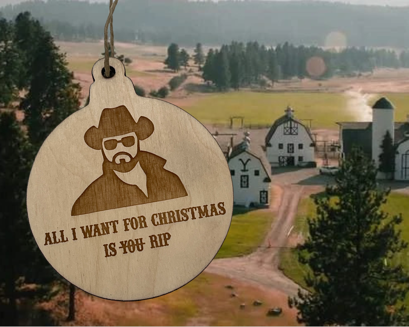 Yellowstone Rip Christmas Ornament