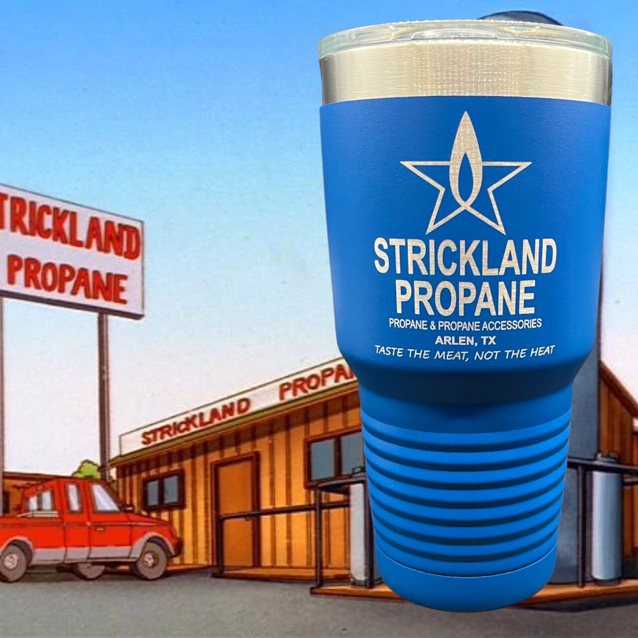 King of the Hill Strickland Propane Tumbler