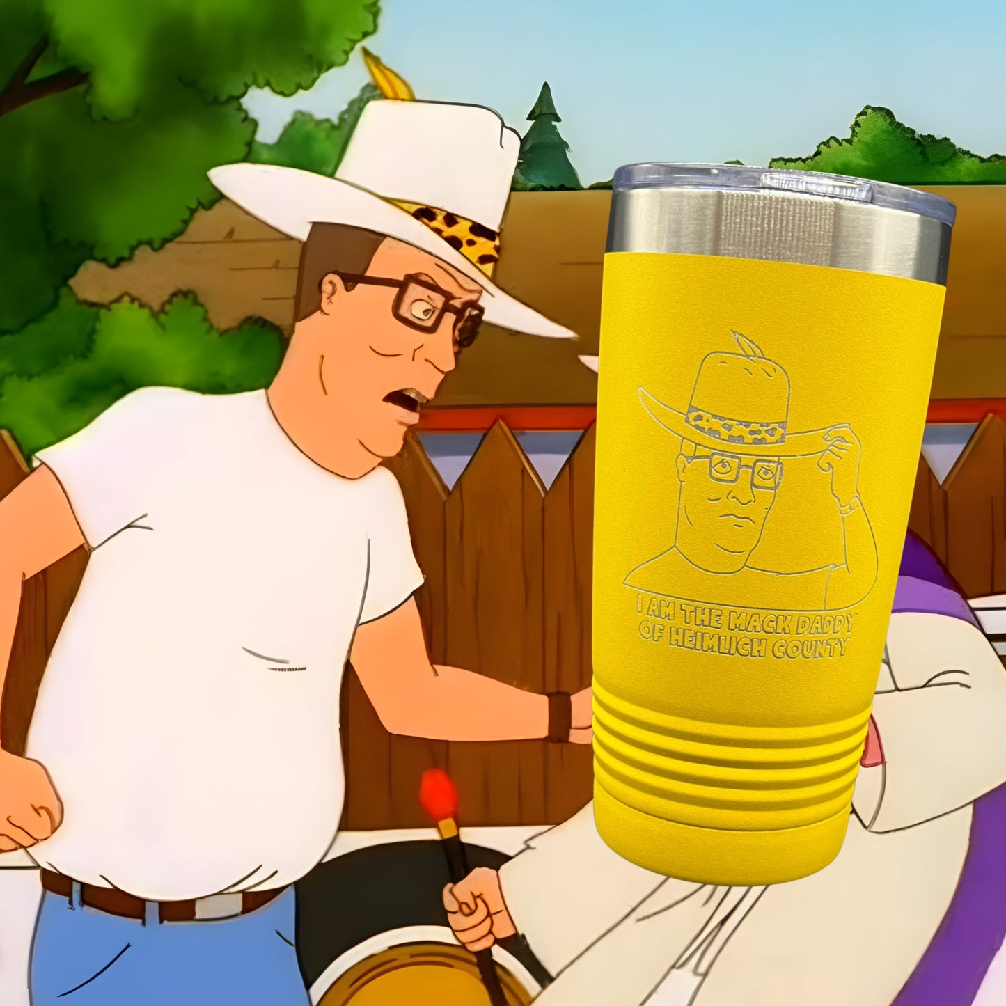 King of the Hill Mack Daddy of Heimlich County Tumbler